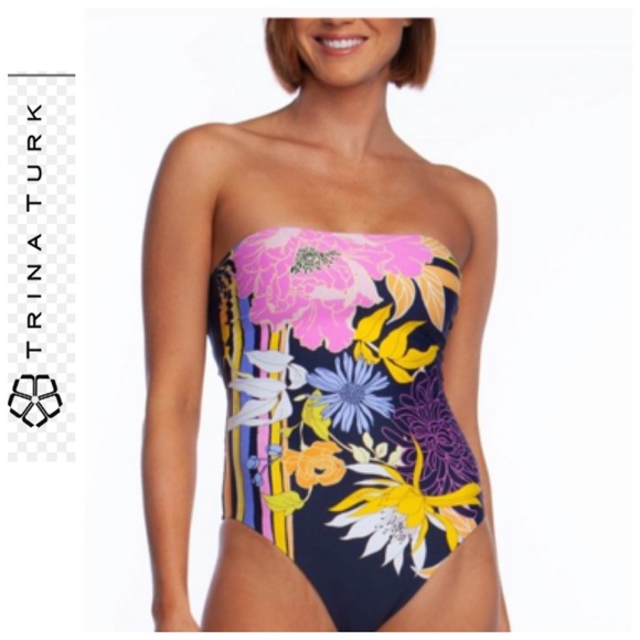 SALE⬇️⬇️‼️‼️NWT Bal Harbour Bandeau 1Pc Swimsuit - Picture 3 of 11